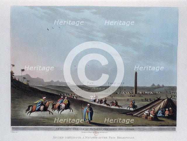 'An Ancient Obelisk at Matarea, Formerly Heliopolis', Egypt, 1801. Creator: Thomas Milton.