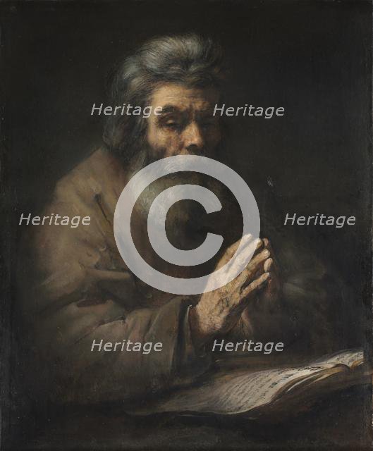 An Elderly Man in Prayer, 1660s or later. Creator: Rembrandt van Rijn (Dutch, 1606-1669), follower of.