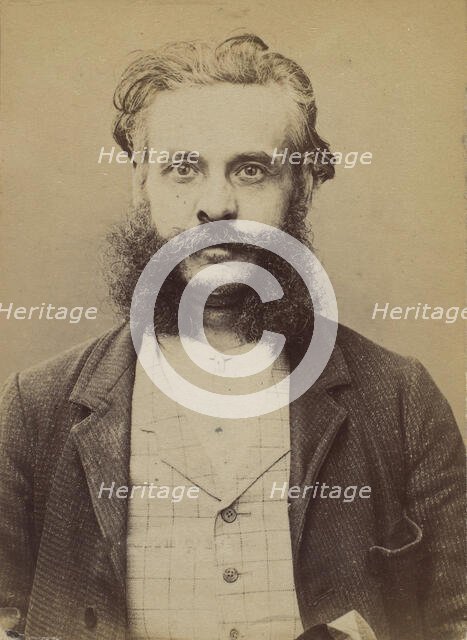 Durey. François, Louis. 43 ans, né le 25/2/51 à Lyon (Rhône). Architecte. Anarchiste. 2/7/..., 1894. Creator: Alphonse Bertillon.