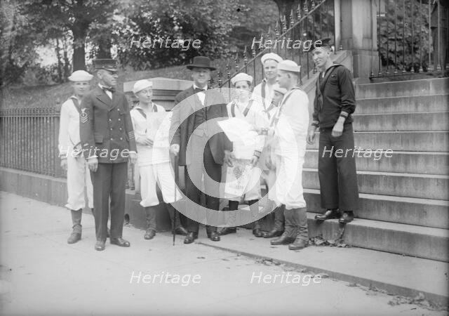 Naval Scouts with Daniels at White House, 1917. Creator: Harris & Ewing.