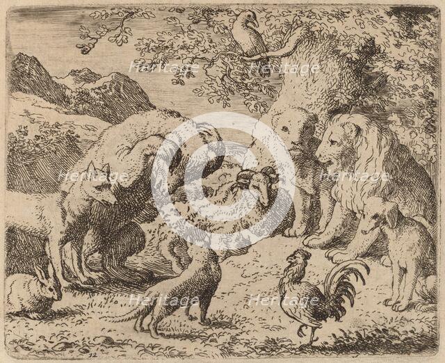 The Bear Beseeches the Lion for Justice, probably c. 1645/1656. Creator: Allart van Everdingen.