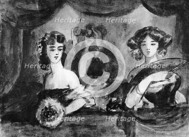 'At the Theatre', 19th century, (1930). Artist: Constantin Guys