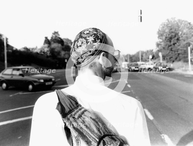 Man wearing a kipa, c1980s? Artist: John Nathan