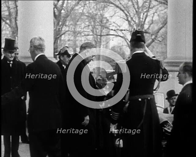 Herbert Hoover, the Former President, Leaving the White House And Entering a Car, 1933. Creator: British Pathe Ltd.