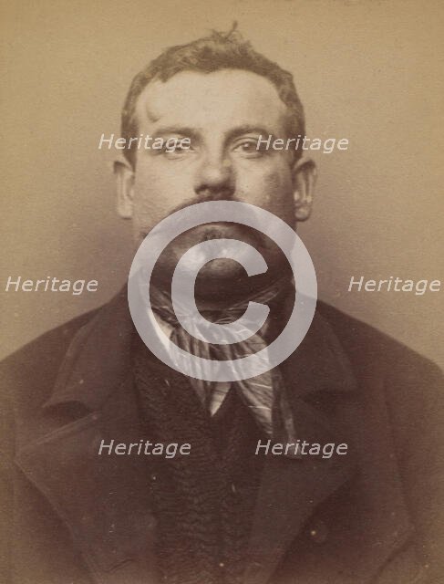 Poisson. Georges. 38 ans, né à Boulogne (Seine). Chaudronnier. Anarchiste. 6/3/94, 1894. Creator: Alphonse Bertillon.