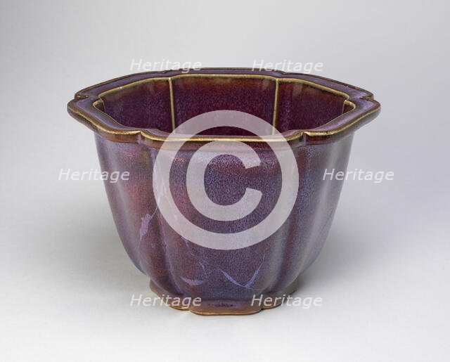 Lobed Flowerpot, Ming dynasty (1368-1644), 15th century. Creator: Unknown.