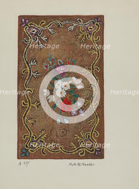 Hooked Rug, c. 1936. Creator: Ruth M. Barnes.