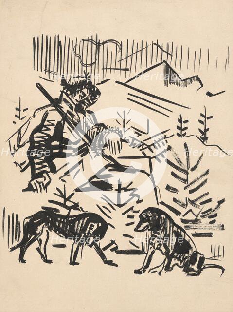 Resting hunter, 1940-1943. Creator: Arnold Peter Weisz-Kubincan.