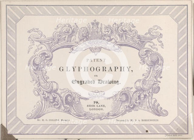 Trade card for Edward Palmer's Glyphographic Office, Glyphographic Printer, 1844. Creator: Anon.