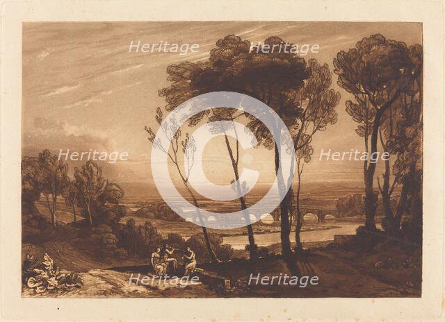 The Bridge in Middle Distance, published 1808. Creator: JMW Turner.