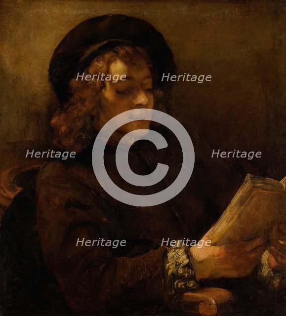 Titus van Rijn, the Artist’s Son, Reading, c. 1656. Artist: Rembrandt van Rhijn (1606-1669)