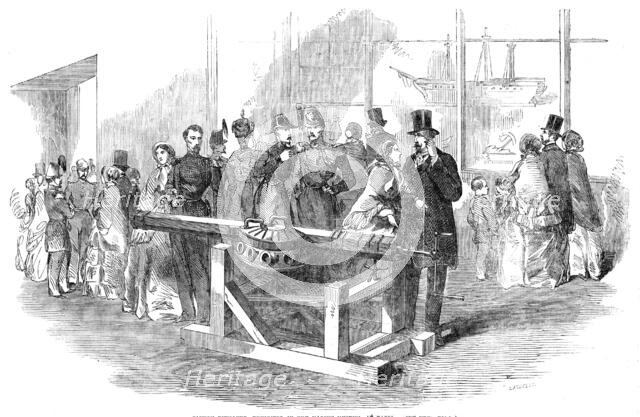 Cannon Revolver, exhibited in the Marine Museum, at Paris, 1854. Creator: Ebenezer Landells.