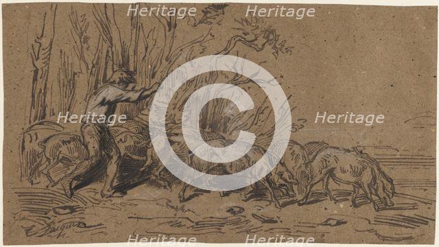 The Truffle Gatherers, c. 1849. Creator: Charles-Émile Jacque (French, 1813-1894).