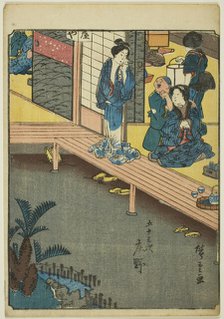 Shono, from the series "Fifty-three Stations [of the Tokaido] (Gojusan tsugi)," also known..., 1852. Creator: Ando Hiroshige.