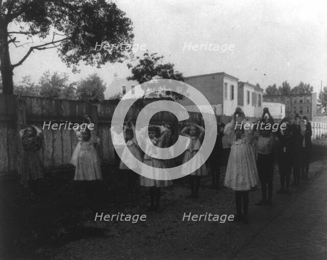 Outdoor calisthenics, 1st Division, (1899?). Creator: Frances Benjamin Johnston.