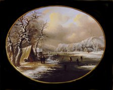 Winter Skating in New Jersey, ca. 1847. Creator: Regis Francois Gignoux.