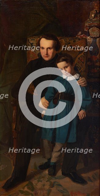 Portrait de Victor Hugo avec son fils François-Victor Hugo, 1836. Creator: Auguste de Chatillon.