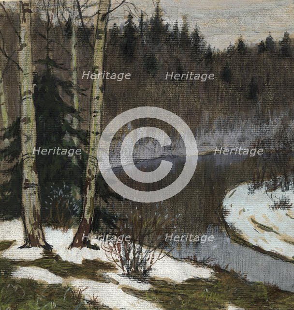 Thawed Patches in the Taiga near Krasnoyarsk. Early Spring, 1904. Creator: Boris Vasilievich Smirnov.