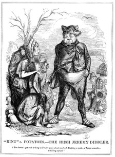 'Rint v Potatoes - The Irish Jeremy Diddler, 1845. Artist: Unknown