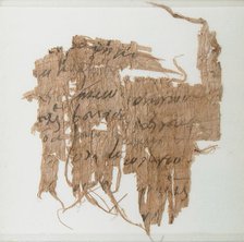 Papyrus Fragment of a Letter, Coptic, ca. 600. Creator: Unknown.