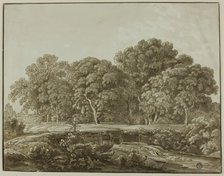 Landscape with Figure Crossing Bridge over Stream, n.d. Creator: Thomas Sandby.