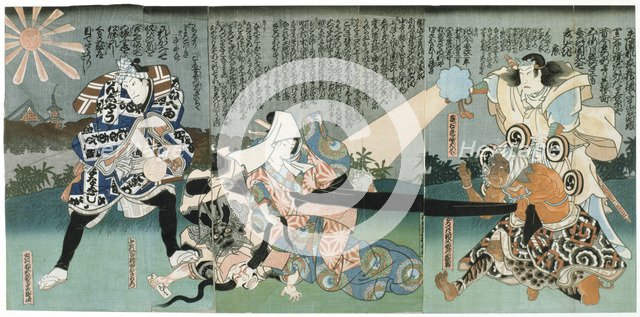 'Scene at Kabuki Theatre', 19th century. Artist: Unknown