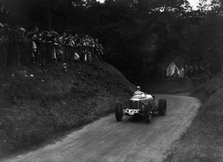 Riley competing in the Shelsley Walsh Hillclimb, Worcestershire, 1935. Artist: Bill Brunell.