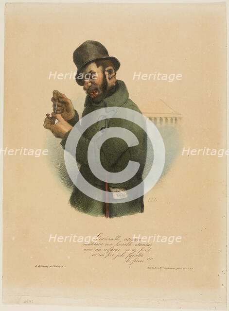 The Execrable Assassin Contemplates his Horrible Assault..., 1832–59. Creator: Charles Joseph Traviès de Villers.