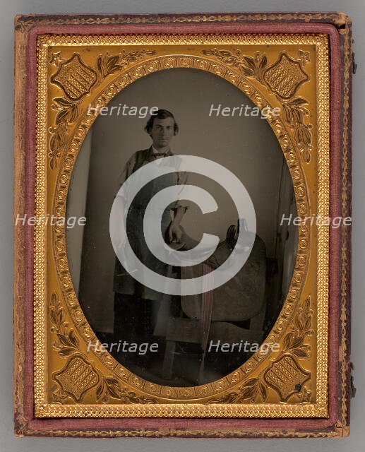 Untitled (Portrait of a Saddle Maker), 1865. Creator: Unknown.