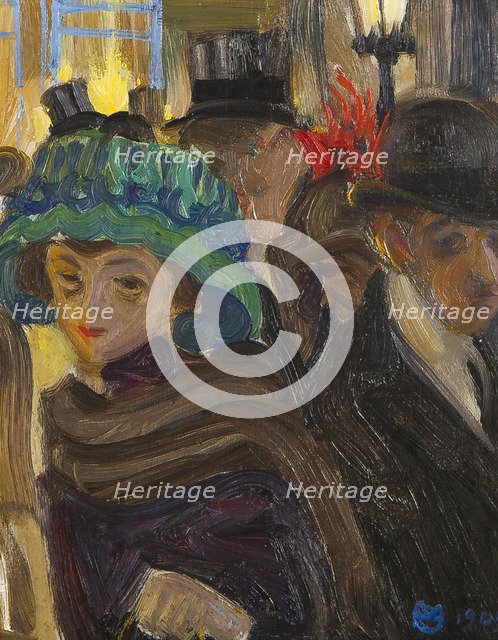 Street scene in Paris, 1909.