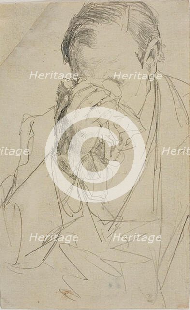 Weeping Man, 1850/59. Creator: Adolph Menzel.