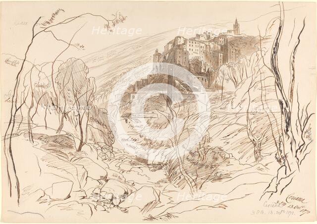 View of Ceriana, 1870. Creator: Edward Lear.