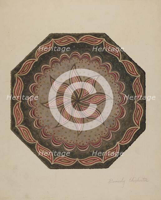 Octagonal Hooked Rug, c. 1937. Creator: Beverly Chichester.