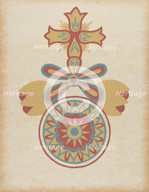 Santa Barbara Mission Doorway Design from the portfolio "Decorative Art...", 1935/1942. Creator: Unknown.