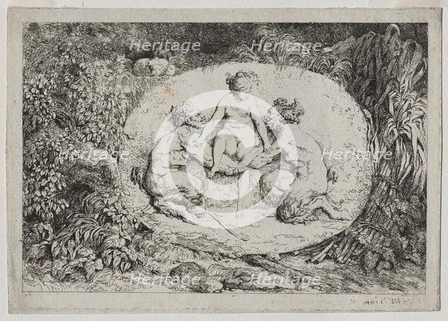 Bacchanales: Nymph Supported by Two Satyrs , 1763. Creator: Jean-Honoré Fragonard (French, 1732-1806).