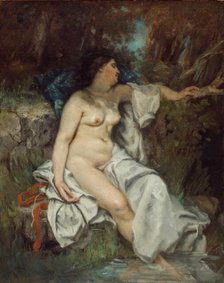Bather Sleeping by a Brook, 1845. Creator: Gustave Courbet.