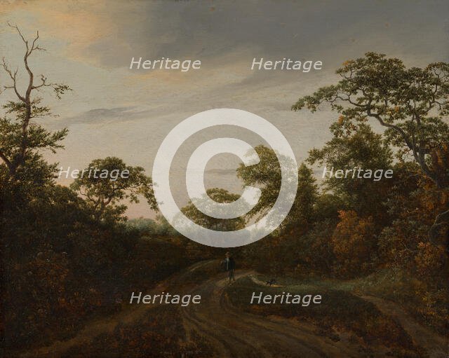 Road through a Wooded Landscape at Twilight, 1648. Creator: Jacob van Ruisdael.