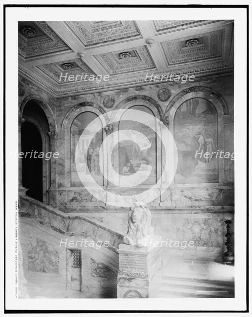 Grand staircase, Boston Public Library, Boston, Mass., c1901. Creator: Unknown.