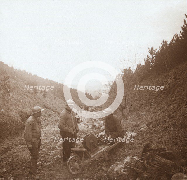 Telegraphists, Somme, northern France, c1914-c1918. Artist: Unknown.