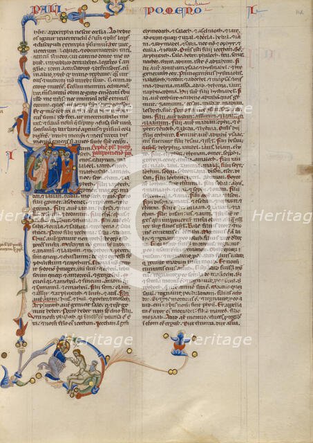 Initial A: Genealogy of Males; Abbey Bible, about 1250-1262. Creator: Unknown.
