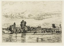 Landscape Near Asnières, 1844. Creator: Charles Emile Jacque.