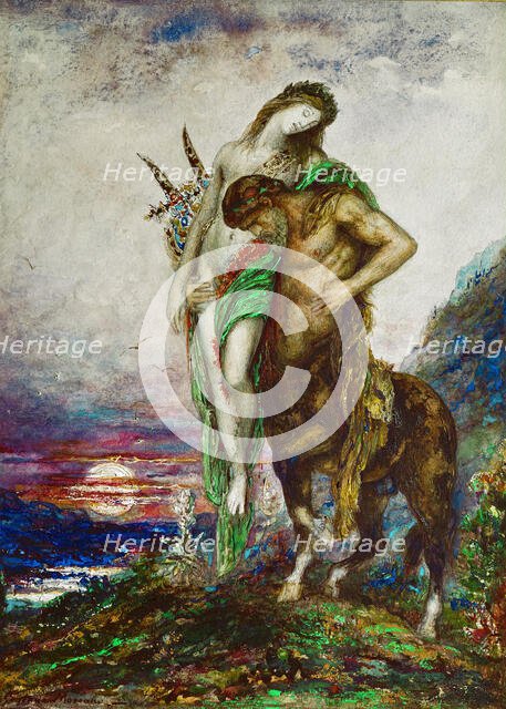 Dead Poet Carried by a Centaur, c1890. Creator: Moreau, Gustave (1826-1898).