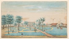 View of the sugar plantation Catharina Sophia, c.1860. Creator: Alexander Ludwich Brockmann.