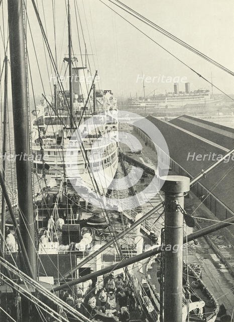 "The Traffic Still Quickens; Still The Vessels Grow Bigger" Liners In Tilbury Docks', 1937. Creator: Fox.
