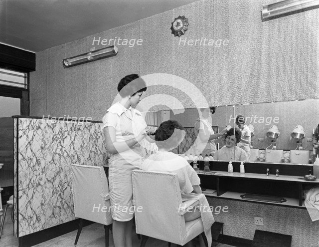Hairdressers' salon, Armthorpe, near Doncaster, South Yorkshire, 1961.  Artist: Michael Walters