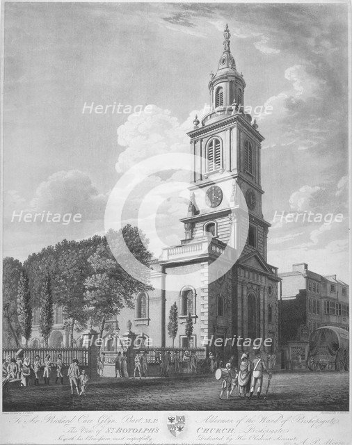 Church of St Botolph without Bishopsgate, City of London, 1802. Artist: George Hawkins