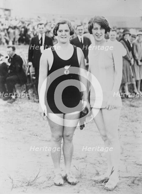 Trudy Ederle & sister, between c1915 and c1920. Creator: Bain News Service.