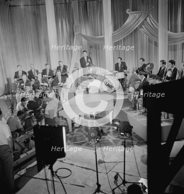 Portrait of Claude Thornhill, Sandy Siegelstien, Willie Wechsler, Micky Folus, Joe Shulman, Billy.. Creator: William Paul Gottlieb.