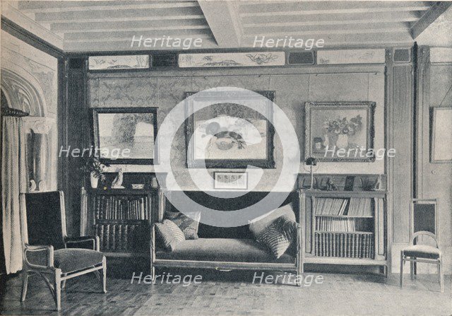 A room in the Paris residence of monsieur G. Roucher, with furniture by Maurice Dufrene, c1909. Artist: Unknown.