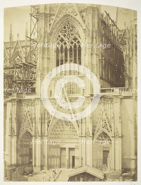 Cologne Cathedral, South Transept, 1854, printed 1854. Creators: Bisson Frères, Louis-Auguste Bisson, Auguste-Rosalie Bisson.